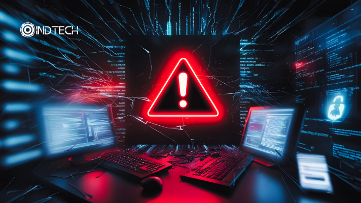 alerta de riesgos informáticos en sala de computadores